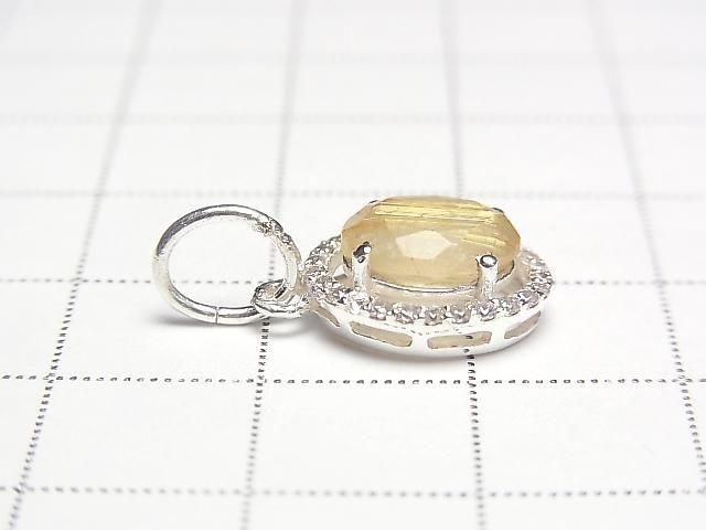 [Video]High Quality Rutilated Quartz AA++ Oval Pendant 9x7mm Silver925 1pc