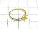 [Video] Silver925 Ring Frame (Prong Setting) Square Faceted 4mm 18KGP Free Size 1pc