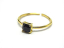 [Video] Silver925 Ring Frame (Prong Setting) Square Faceted 4mm 18KGP Free Size 1pc