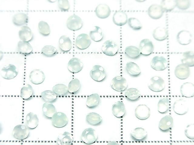 [Video] High Quality Sea Blue Chalcedony AAA Loose Stone Round Faceted 3x3mm 10pcs