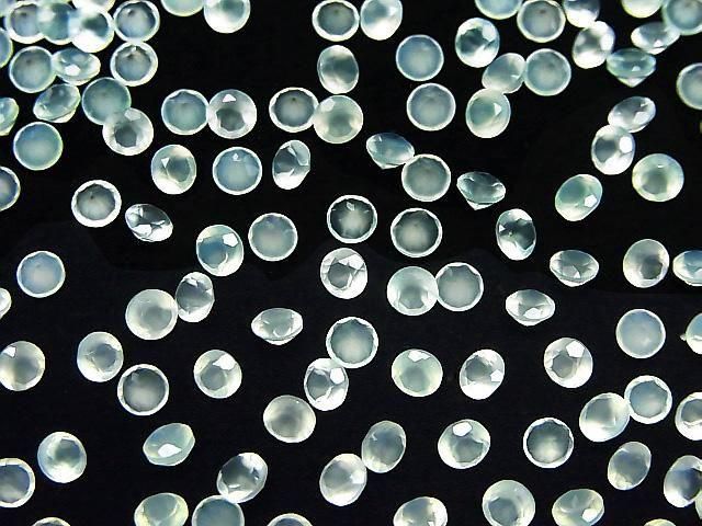 [Video] High Quality Sea Blue Chalcedony AAA Loose Stone Round Faceted 3x3mm 10pcs