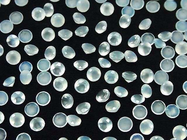 [Video] High Quality Sea Blue Chalcedony AAA Loose Stone Round Faceted 4x4mm 10pcs