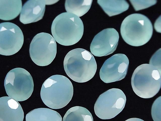 [Video] High Quality Sea Blue Chalcedony AAA Loose Stone Round Faceted 10x10mm 2pcs