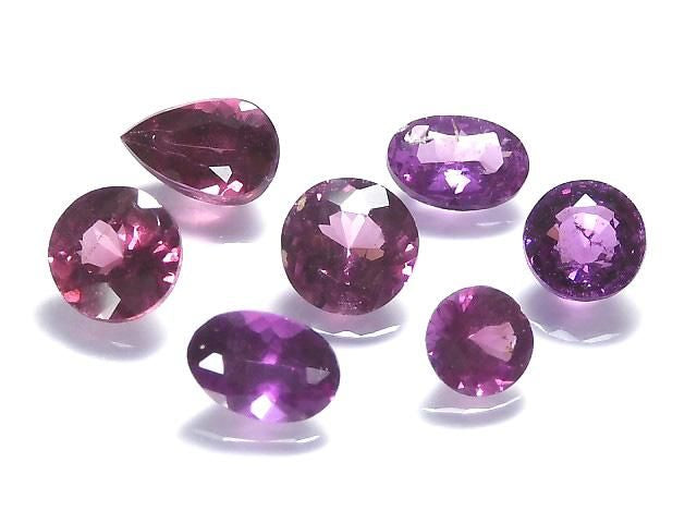 [Video][One of a kind] High Quality Grape Garnet Loose Stone Faceted 7pcs Set NO.6
