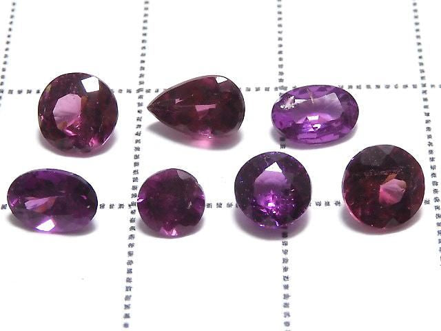 [Video][One of a kind] High Quality Grape Garnet Loose Stone Faceted 7pcs Set NO.6