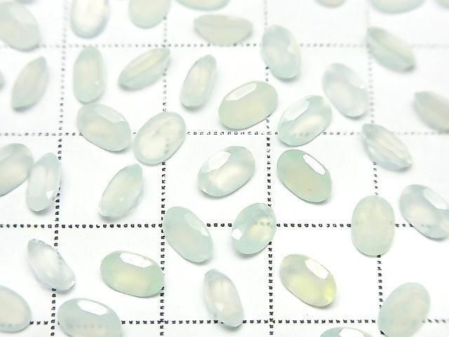 [Video] High Quality Mint Green Chalcedony AAA Loose Stone Oval Faceted 6x4mm 10pcs