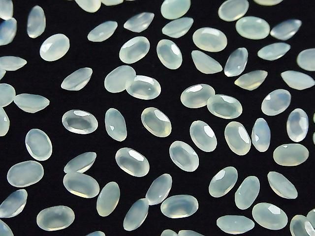 [Video] High Quality Mint Green Chalcedony AAA Loose Stone Oval Faceted 6x4mm 10pcs