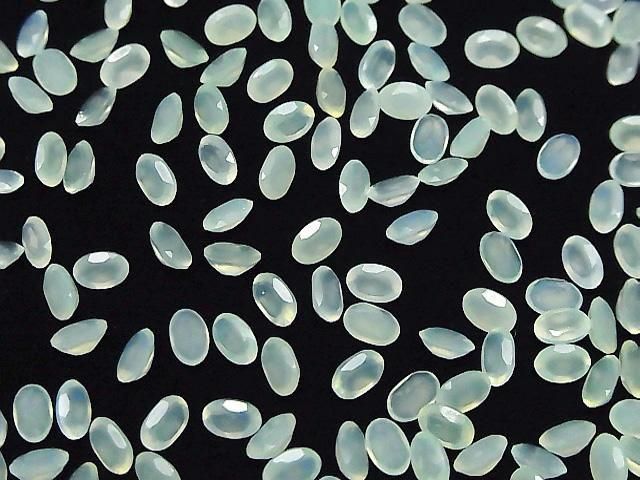 [Video] High Quality Mint Green Chalcedony AAA Loose Stone Oval Faceted 6x4mm 10pcs