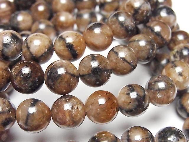 [Video] Chiastolite Round 8mm Bracelet