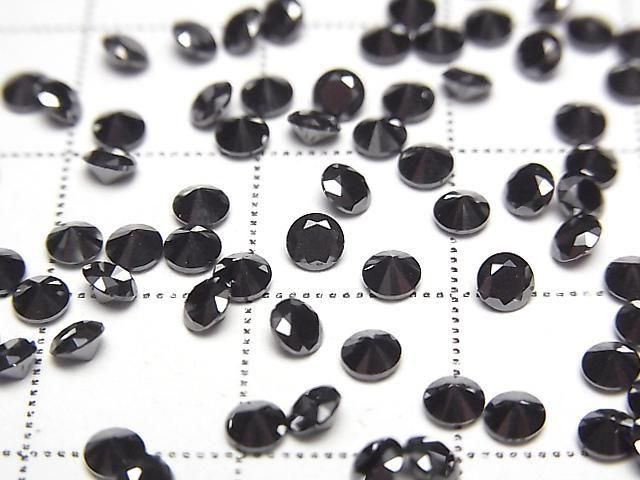 [Video] Moissanite AAA Loose Stone Round Faceted 3x3mm [Black] 5pcs