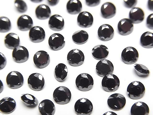 [Video] Moissanite AAA Loose Stone Round Faceted 4x4mm [Black] 3pcs