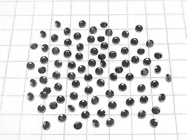 [Video] Moissanite AAA Loose Stone Round Faceted 4x4mm [Black] 3pcs