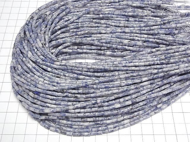 [Video] Sodalite AA Tube 5x3x3mm 1strand beads (approx. 15inch/36cm)