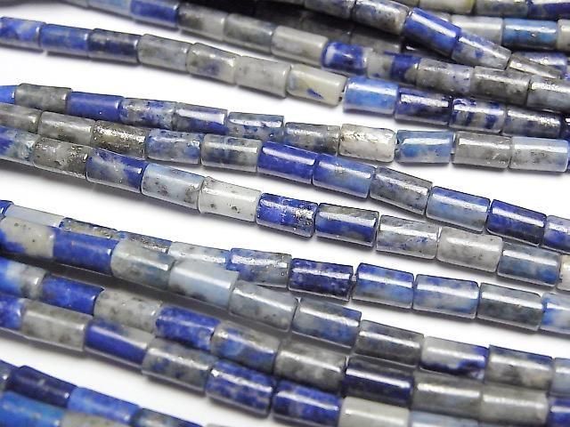 [Video] Lapislazuli AA Tube 5x3x3mm 1strand beads (approx. 15inch/36cm)