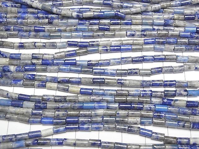 [Video] Lapislazuli AA Tube 5x3x3mm 1strand beads (approx. 15inch/36cm)