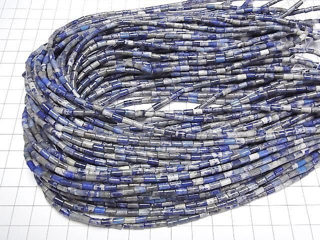 [Video] Lapislazuli AA Tube 5x3x3mm 1strand beads (approx. 15inch/36cm)