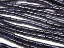 [Video] Blue Golden Sand Stone Tube 5x3x3mm 1strand beads (aprx.15inch/36cm)
