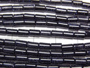 [Video] Blue Golden Sand Stone Tube 5x3x3mm 1strand beads (aprx.15inch/36cm)