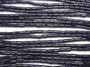 [Video] Blue Golden Sand Stone Tube 5x3x3mm 1strand beads (aprx.15inch/36cm)