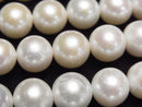 [Video] Fresh Water Pearl AAA- Semi Round - Potato 9-11mm White 1strand beads (approx. 15inch/37cm)
