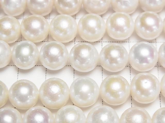 [Video] Fresh Water Pearl AAA- Semi Round - Potato 9-11mm White 1strand beads (approx. 15inch/37cm)
