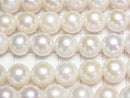 [Video] Fresh Water Pearl AAA- Semi Round - Potato 9-11mm White 1strand beads (approx. 15inch/37cm)