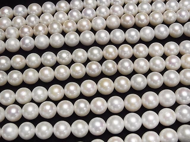 [Video] Fresh Water Pearl AAA- Semi Round - Potato 9-11mm White 1strand beads (approx. 15inch/37cm)