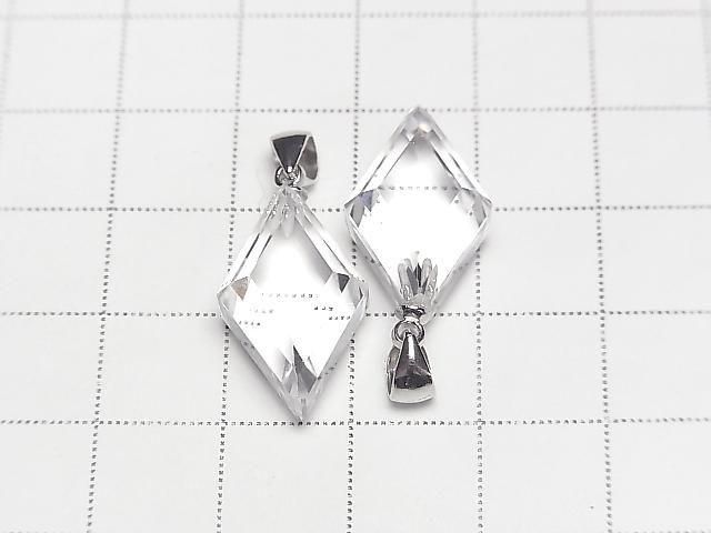 [Video] High Quality Crystal AAA Diamond Shape Pendant 20x12mm Silver925