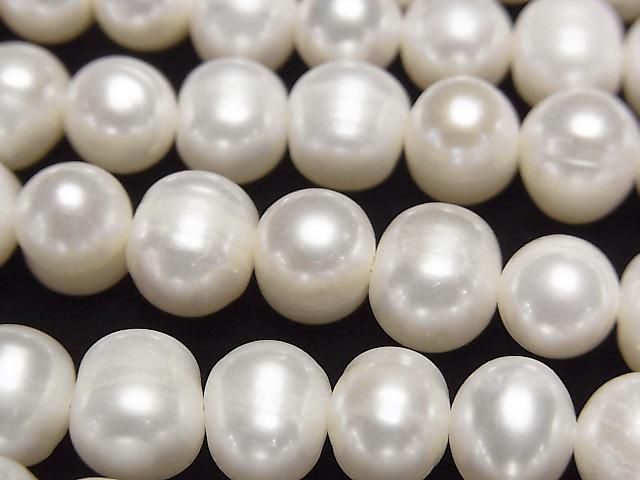 [Video] Fresh Water Pearl AA+ Potato 8-9mm White 1strand beads (approx. 14inch/34cm)