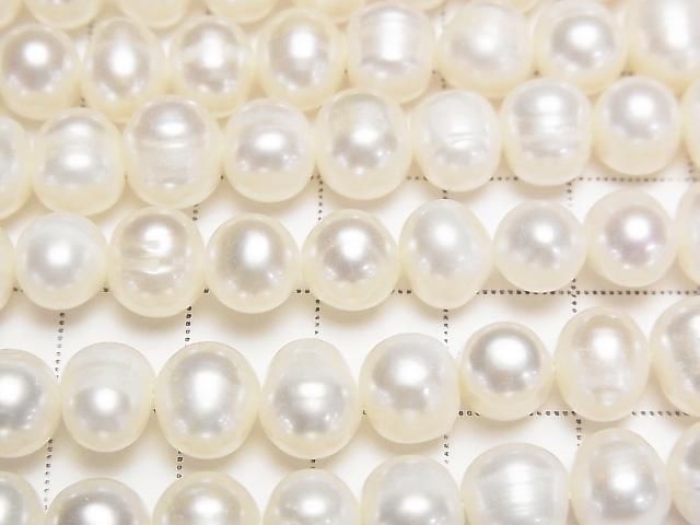 [Video] Fresh Water Pearl AA+ Potato 8-9mm White 1strand beads (approx. 14inch/34cm)