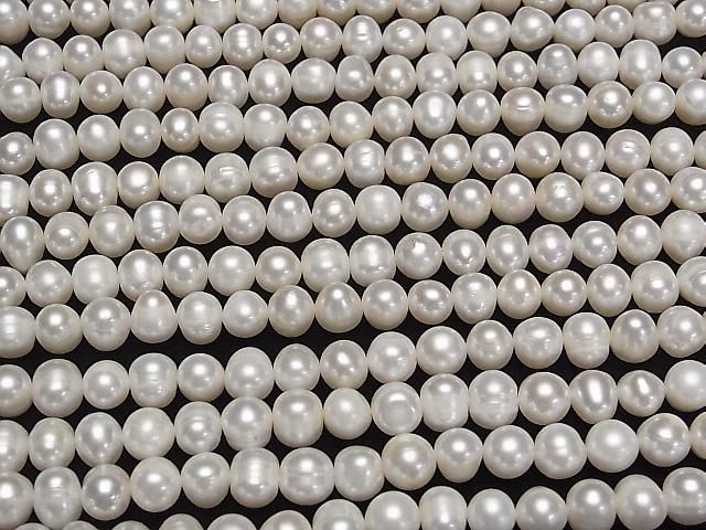 [Video] Fresh Water Pearl AA+ Potato 8-9mm White 1strand beads (approx. 14inch/34cm)