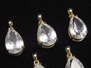 [Video] Crystal AAA Pear Shape Concave Cut Pendant 14x9.5mm 18KGP 1pc