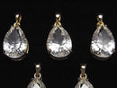 [Video] Crystal AAA Pear Shape Concave Cut Pendant 14x9.5mm 18KGP 1pc