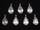 [Video] Crystal AAA Pear Shape Concave Cut Pendant 14x9.5mm 18KGP 1pc