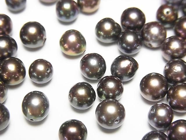 [Video] Japanese Akoya Pearls AA++ Semi Round 5-5.8mm Metallic Brown [Drilled Hole] 3pcs