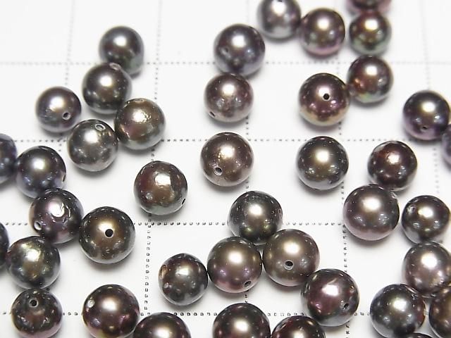 [Video] Japanese Akoya Pearls AA++ Semi Round 5-5.8mm Metallic Brown [Drilled Hole] 3pcs