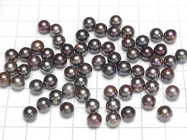 [Video] Japanese Akoya Pearls AA++ Semi Round 6.5-6.8mm Metallic Brown [Drilled Hole] 3pcs