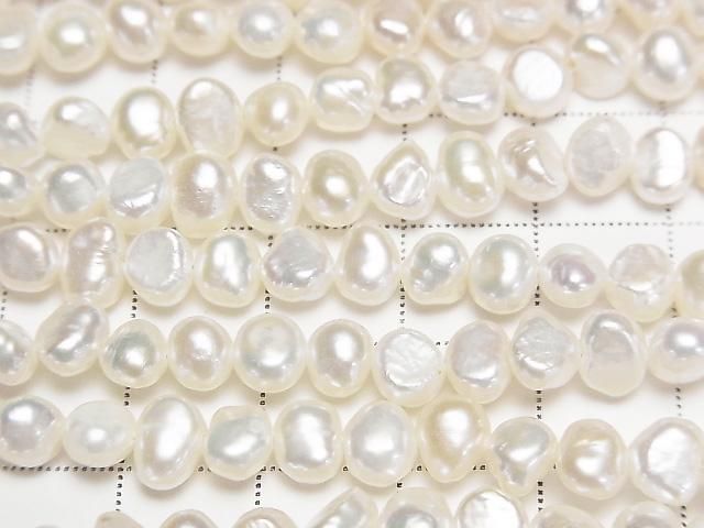 [Video] Fresh Water Pearl AA+ Potato - Baroque 6-7mm White 1strand beads (approx. 15inch/36cm)