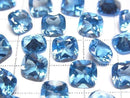 [Video] High Quality Swiss Blue Topaz AAA Loose Stone Square Faceted 8x8mm 1pc