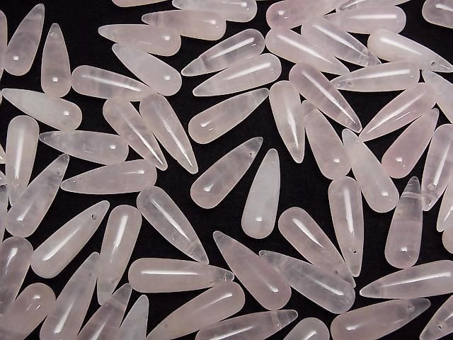 [Video] Rose Quartz AA++ Drop (Smooth) 25x8mm 2pcs