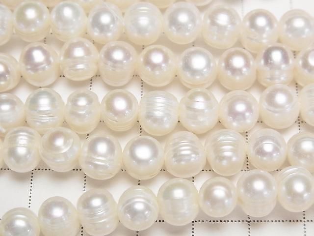 [Video] Fresh Water Pearl AA Wrinkle Potato 8-9mm White 1strand beads (approx. 15inch/36cm)