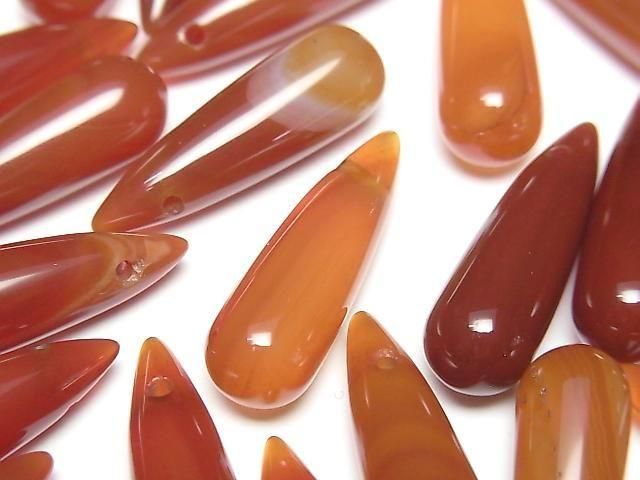 [Video] Carnelian Drop (Smooth) 25x8mm 2pcs