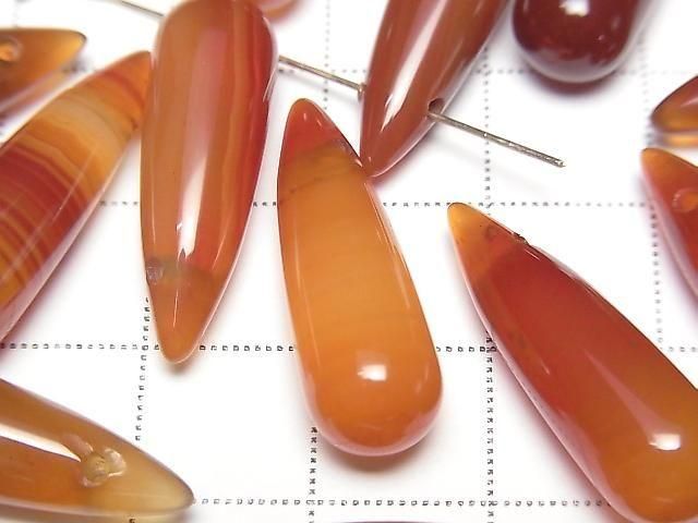 [Video] Carnelian Drop (Smooth) 25x8mm 2pcs