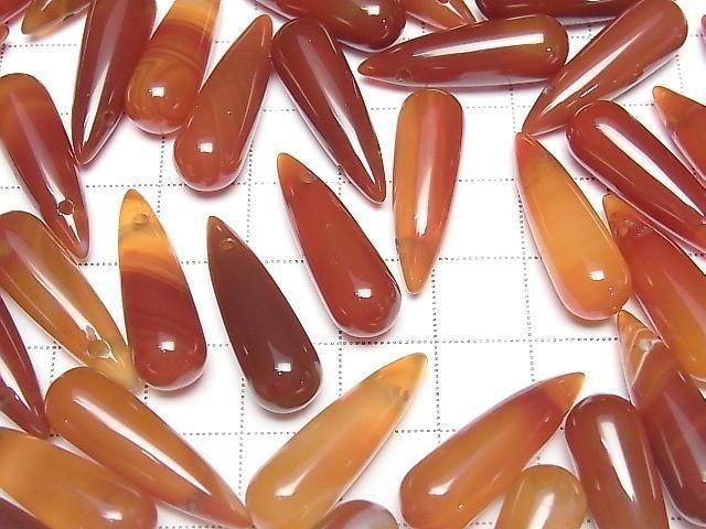 [Video] Carnelian Drop (Smooth) 25x8mm 2pcs