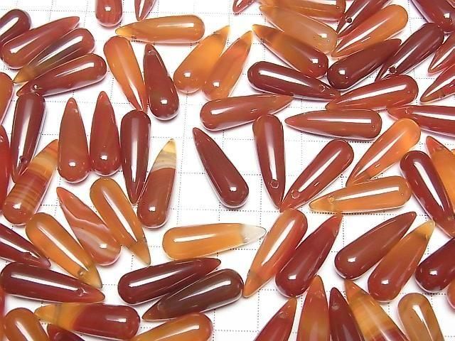 [Video] Carnelian Drop (Smooth) 25x8mm 2pcs