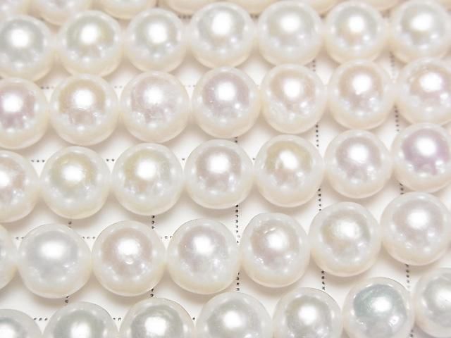 [Video] Fresh Water Pearl AAA- Semi Round 8-9mm White 1strand beads (approx. 15inch/38cm)