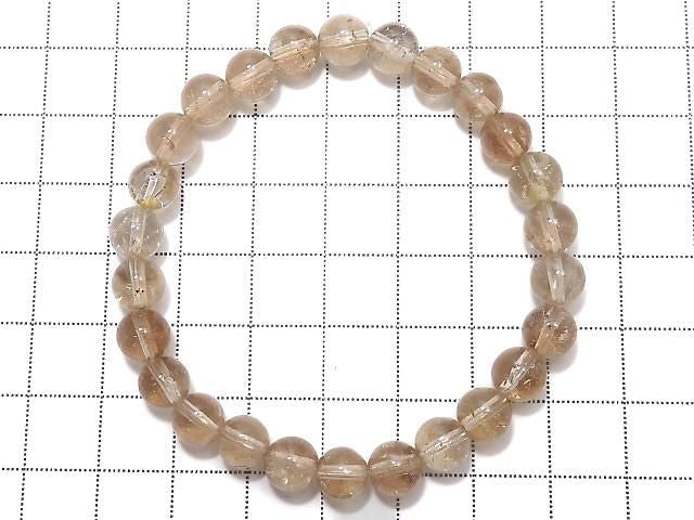 [Video][One of a kind] High Quality Champagne Topaz AAA- Round 7mm Bracelet NO.18
