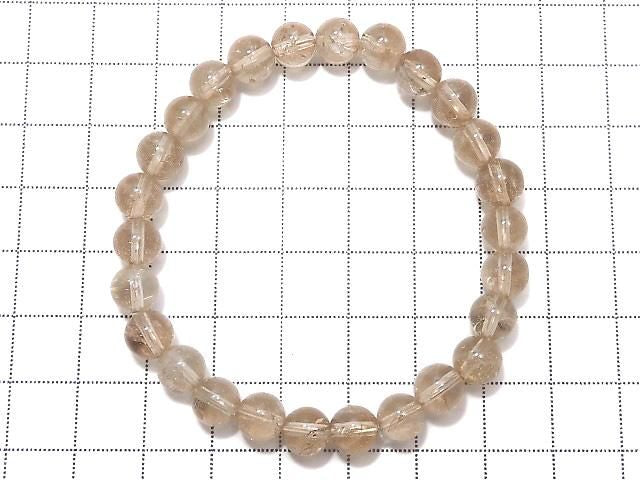 [Video][One of a kind] High Quality Champagne Topaz AAA- Round 7mm Bracelet NO.19