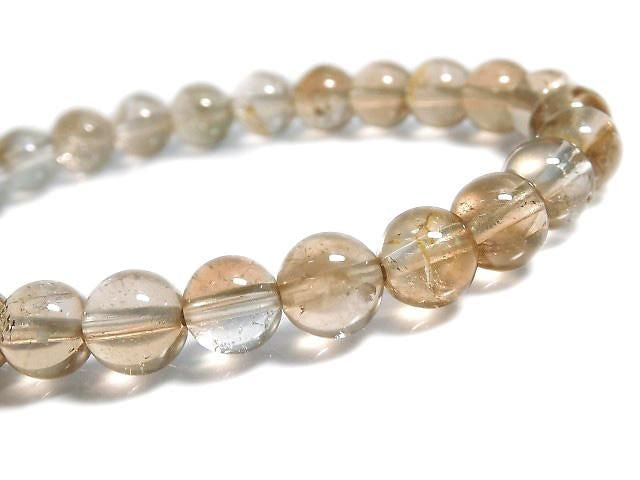 [Video][One of a kind] High Quality Champagne Topaz AAA- Round 7mm Bracelet NO.20