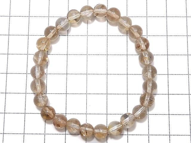[Video][One of a kind] High Quality Champagne Topaz AAA- Round 7mm Bracelet NO.20
